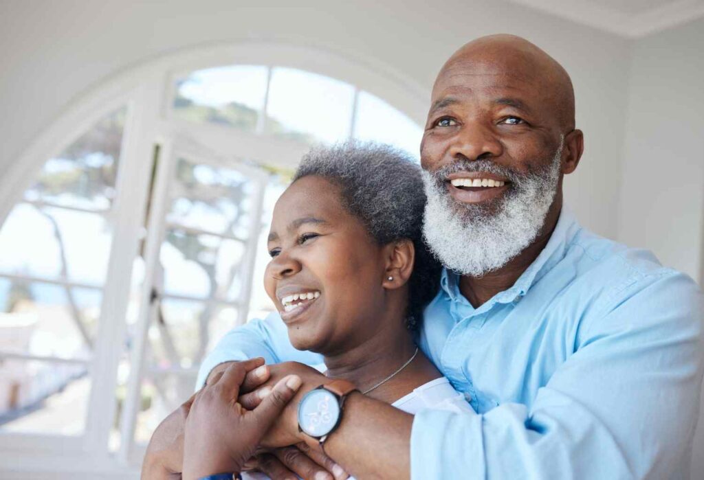 black senior back hug